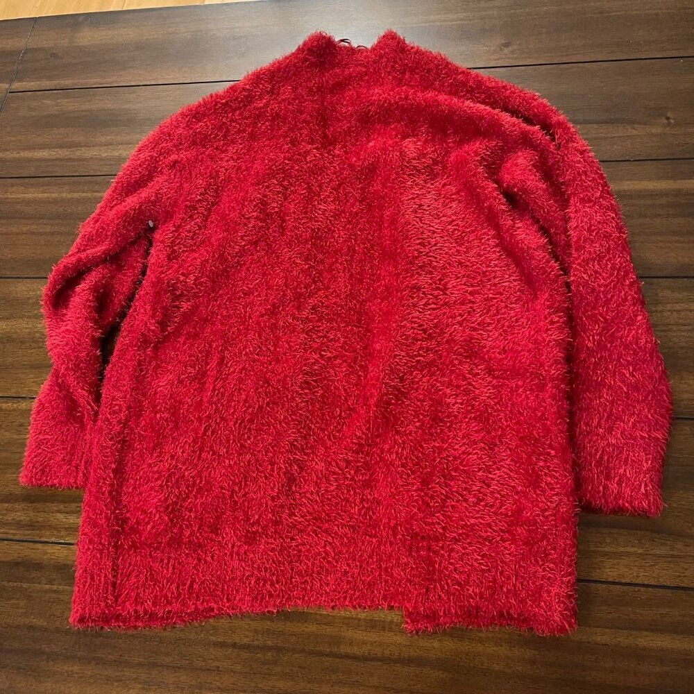 NWOT RBX Women's Longline Fuzzy Cardigan Size Xsmall Red - Picture 2 of 10